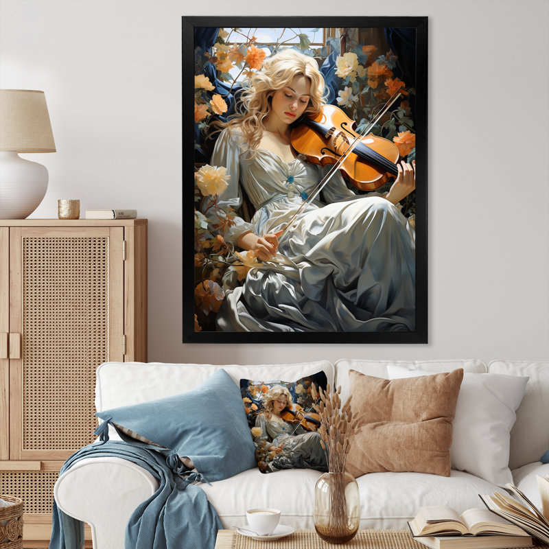Radiant Serenade Music Portrait II - reproduction, H 20 po x l 12 po x P 1 po, Cadre photo noir