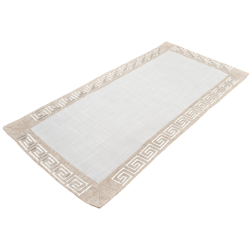 Chemin de table à motif grec 16 po x 36 po, 16 x 36