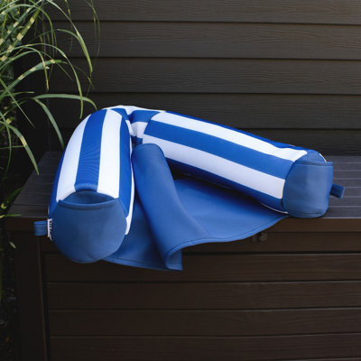 Big Joe Noodle Sling Xl Pool Float, Nautical Stripe, Doubled-Sided Mesh, Quick Draining Fabric, No Inflation Needed