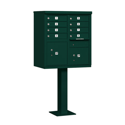 Boîte aux lettres multi-unités à chargement frontal 8 portes avec 2 casiers-colis