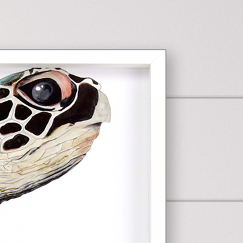 Great Sea Turtle White Print Wall Art