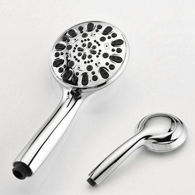 Douche à 7 jets, système de douche portatif et supérieur de 5 po, fonction de pause pour économiser l'eau, barre coulissante réglable de 26 po, fini noir mat, ensemble de douche complet pour installation dans la salle de bain, fonction,