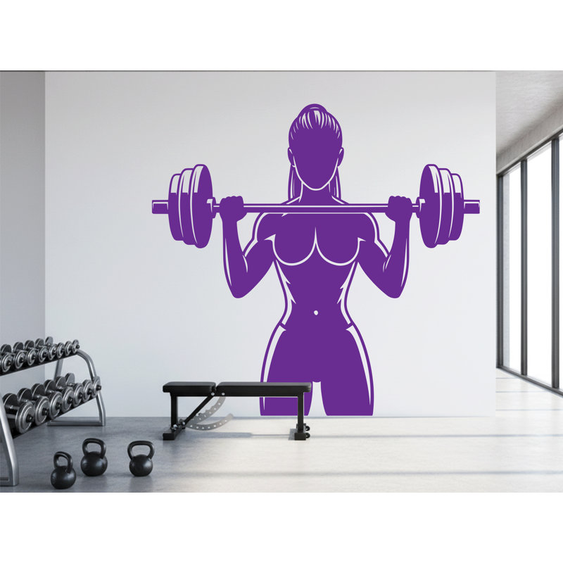 Adhésif décoratif pour la condition physique des femmes: art d'entraînement de gym, Motivation 379DRE, 35 po x 37 po