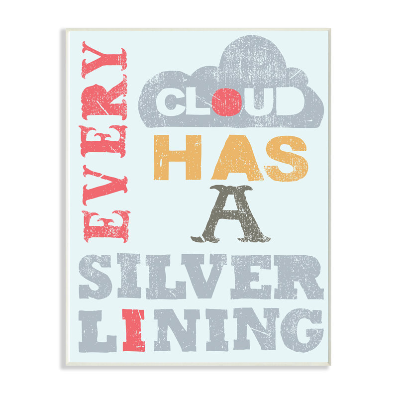 Chaque nuage possède une décoration murale texturée de typographie pour enfants Tedeschi, Plaque murale