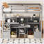 Lit mezzanine simple avec tablettes de rangement-111782782