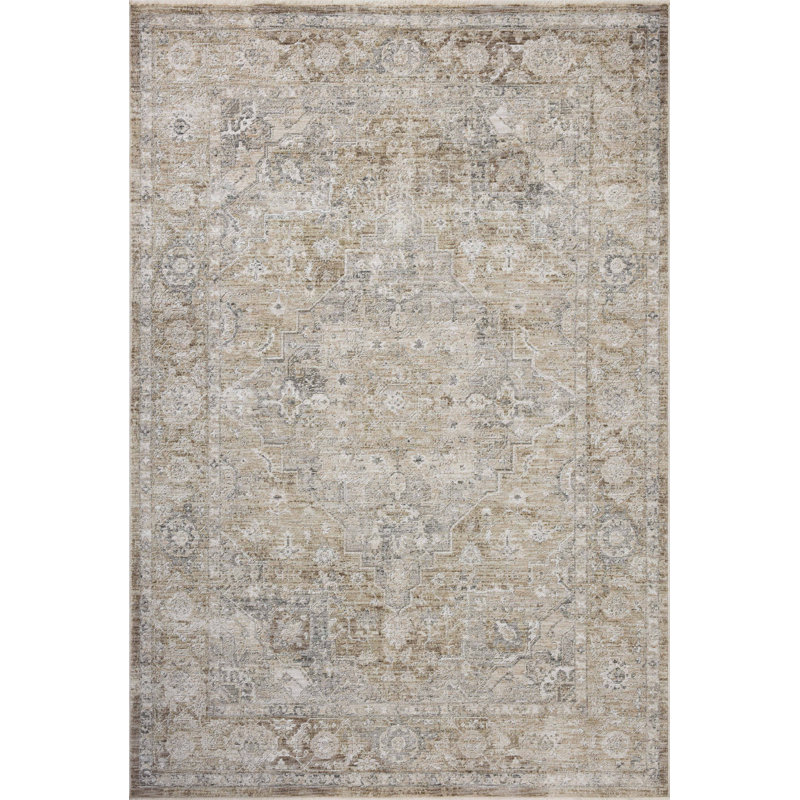 Loloi Kahmel Khaki / Slate Area Rug, Rectangle 2' x 3'4"