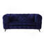 Causeuse en velours bleu Atronia