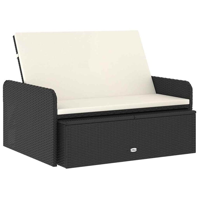 vidaXL Garden Sofa Set Brown Poly Rattan, Polyester Medium, Brown, Cream White
