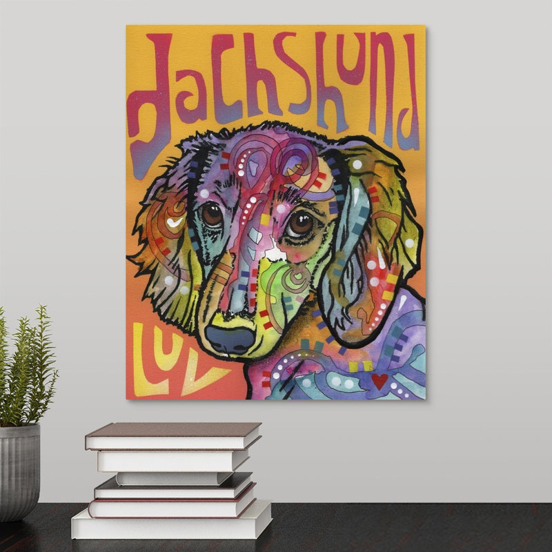 « teckel love », reproduction, Toile, H 20 po x l 16 po x P 1,5 po