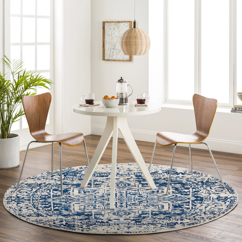 Selen Manitou Dark Blue/Gray Rug, Round 160cm