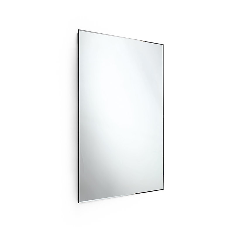 Miroir de salle de bain / meuble-lavabo mural Spci avec cadre en acier inoxydable, H 25,2 po x l 23,6 po