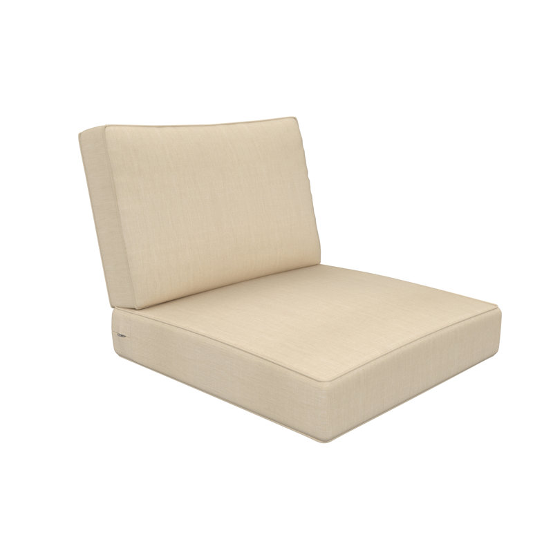 Sunbrella® Outdoor Deep Seating Louge Chair Cushion, Sunbrella® Canvas Flax, 24" W x 24" D