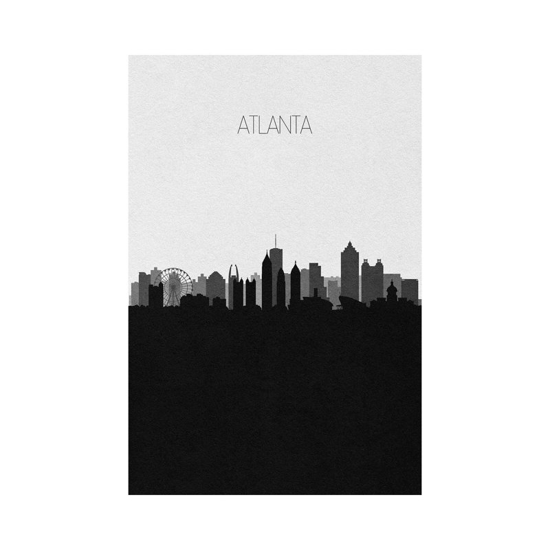 Atlanta Skyline by Ayse Deniz Akerman - Wrapped Canvas Gallery-Wrapped Canvas Giclée, 66.04 cm H x 45.72 cm W x 3.175 cm D