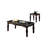 Traditional Espresso Solid wood 3pc Tables Set 1x Coffee Table and 2x End Tables Faux Marble Top