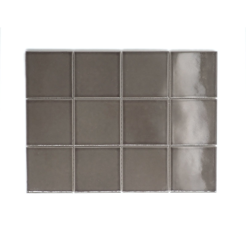 Kaze 12" x 16" Ceramic Grid Wall & Floor Tile, Taupe