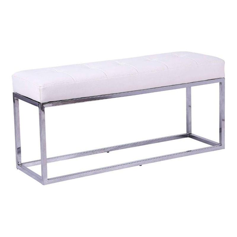 Wattisham Faux Leather Upholstered Bench, White