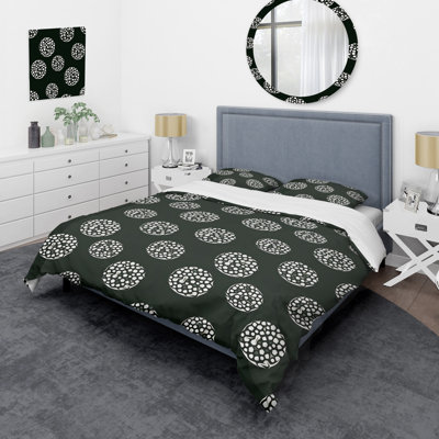 Ensemble de housse de couette en microfibre blanc / noir 3 pièces