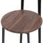 Ensemble de 3 tabourets de bar à hauteur de comptoir avec dossier et chaises sans accoudoirs pour îlot de cuisine (brun et noyer)-1107377960