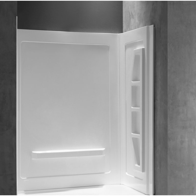 Rose 60'' White Acrylic 3-Piece Shower Surround