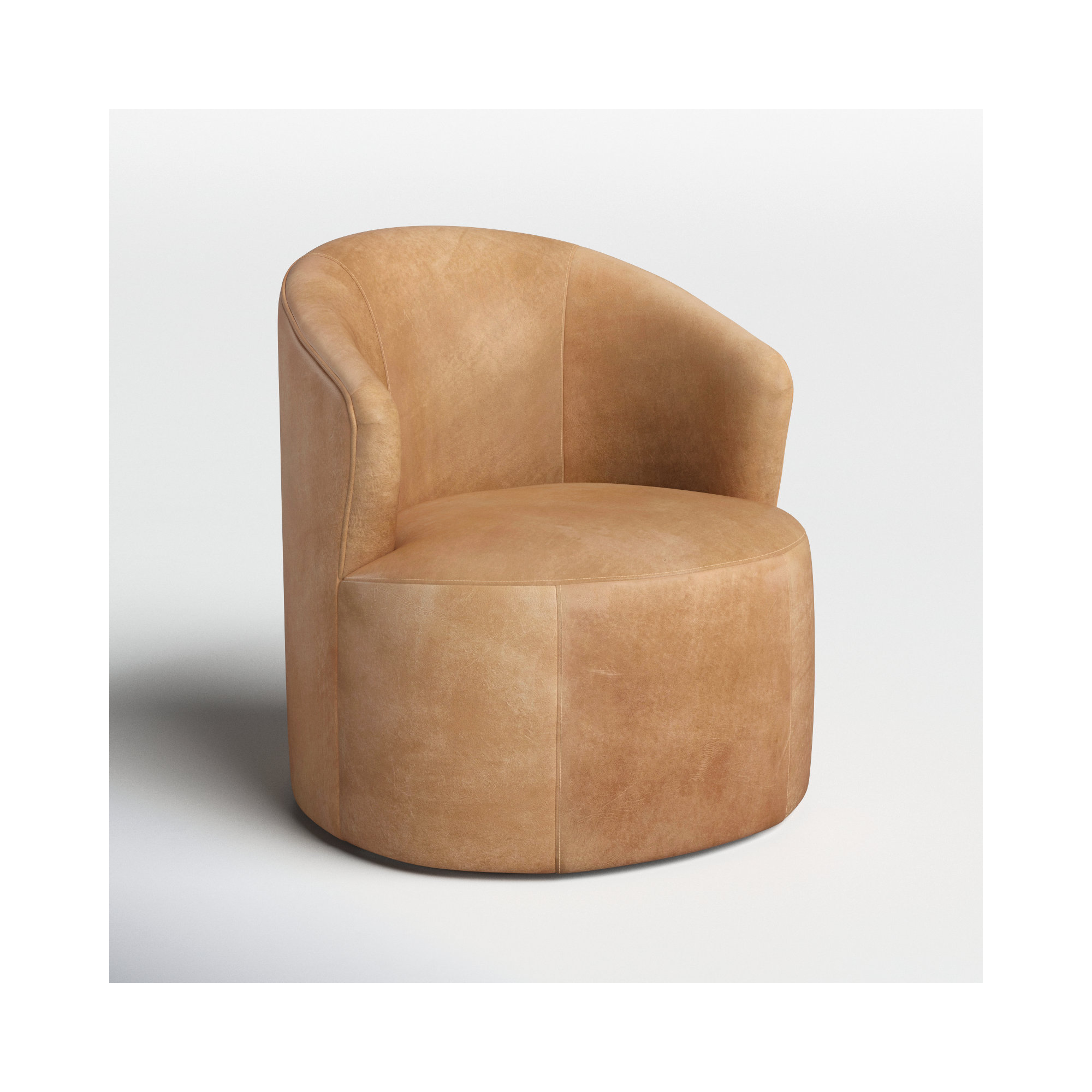 Deryn Genuine Leather Swivel Barrel Chair, Stallone Aztec Sunrise Genuine Leather