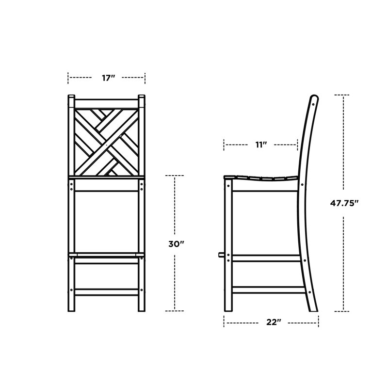 Chaise de bar Lakeside POLYWOOD Chippendale, Acajou