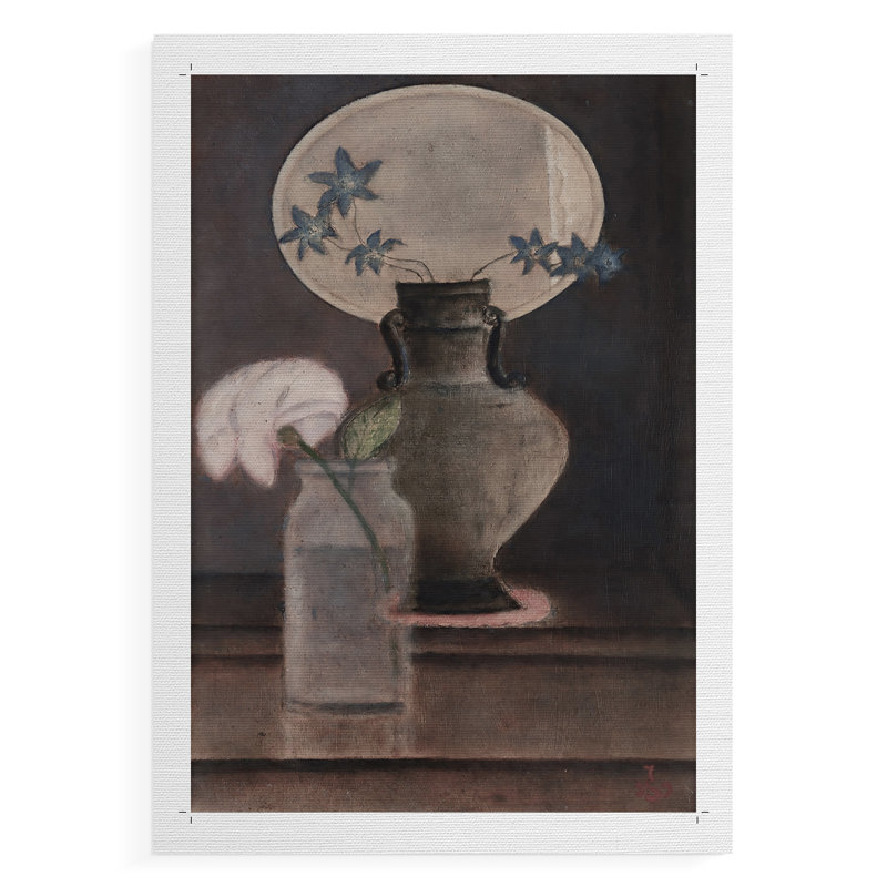 Imprimé floral rétro CIV - impression sur toile seulement - non encadrée, H 18 po x l 12 po