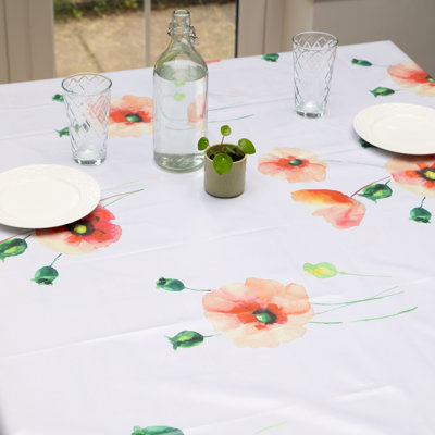 Poppyfield 150 x 220cm Eco Line PVC Free Polyester Tablecloth