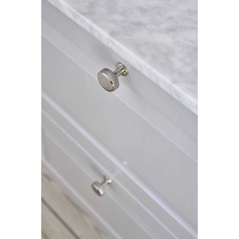 Polished Nickel "Villa" Fluted Round Knob