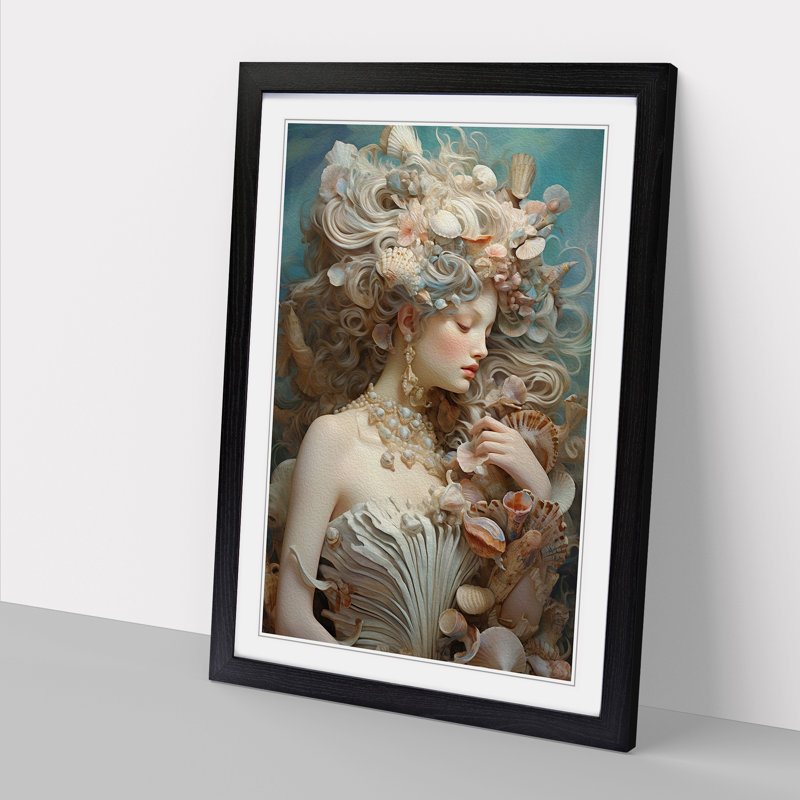 Seashell Rococo - Framed Print, Black Framed, 46cm H x 34cm W