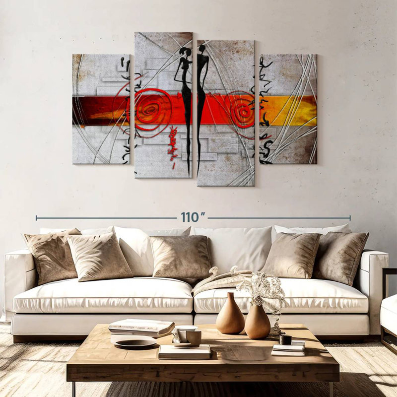 Villageois tribaux Leisha, H 54 po x l 84 po