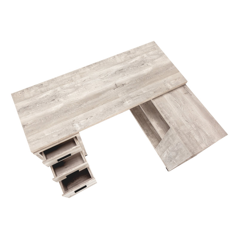 Bureau d'ordinateur en forme de L, Taupe beige, 29,5 po H x 60 po l x 47,25 po P