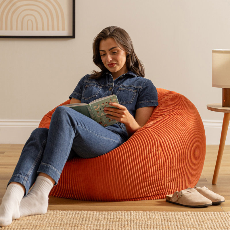 Kingston Corduroy Classic Bean Bag, Orange