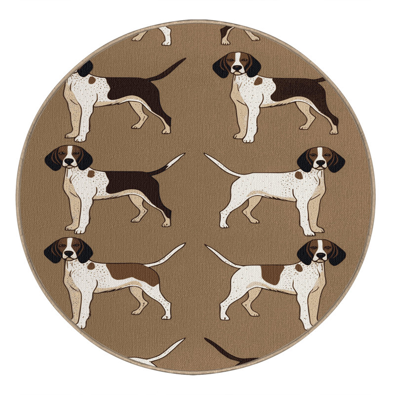 Tapis lavable avec pointeur pour chien, Rond 5 pi