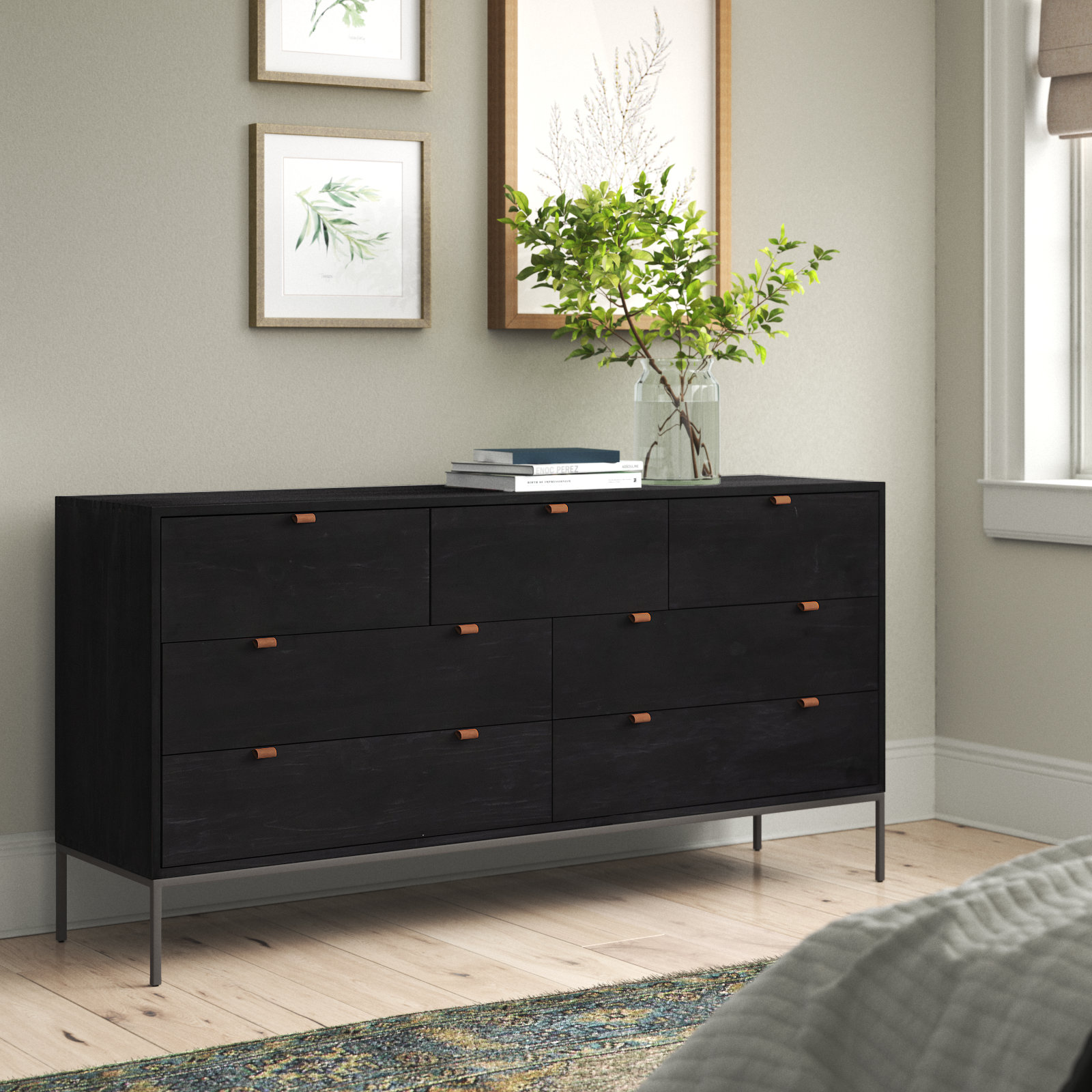 Loki 7 - Drawer Dresser, Black Wash Poplar