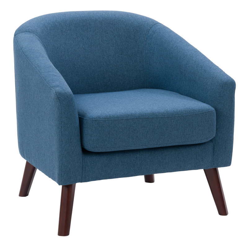 Halimatou Upholstered Barrel Chair, Blue Polyester
