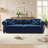 89" King Size Pull Out Sofa Bed 3-in-1 Convertible Velvet Chesterfield Sleeper Couch-116937502
