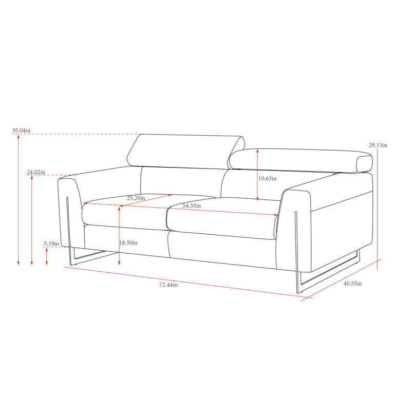 Serena Upholstered 72.44'' Loveseat, Silver Polyester/Polyester Blend
