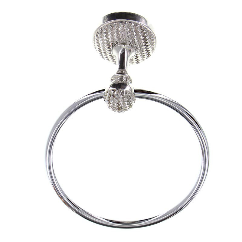 Cestino Wall Mounted Towel Ring, Polished Silver