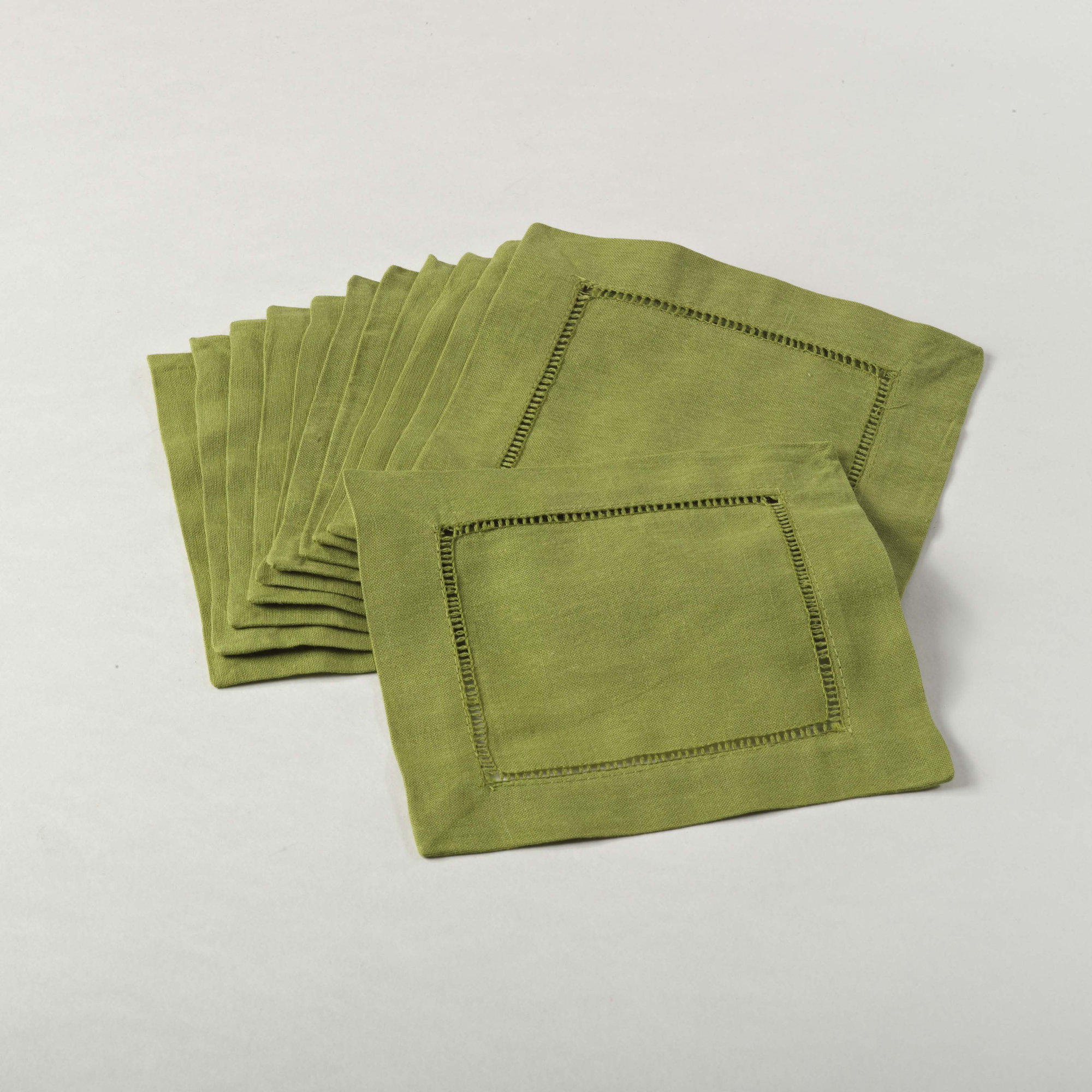 Gelder Cocktail 6" Linen/Cotton Napkin Set, Lime