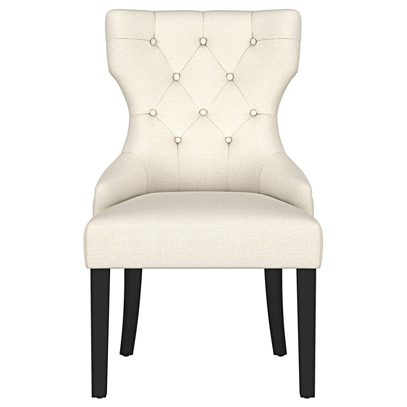 Chaise rembourrée à oreilles Upholstery, Noir, Blanc