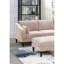 5 pièces de canapé modulaire de salon en tissu rose poudré avec un fauteuil et 5 repose-pieds, repose-pieds, pieds en bois pour plus de confort-2005178141