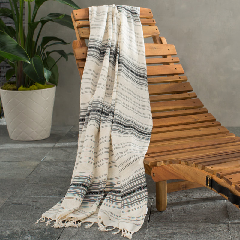 Serviette de bain en coton tissé à la main Ajiya