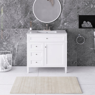 36'' Single Bathroom Vanity with Ceramic Top