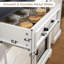 Buffet de cuisine moderne avec mini-réfrigérateur intégré, tablettes réglables et tiroirs réversibles - plateau en bois-821722568