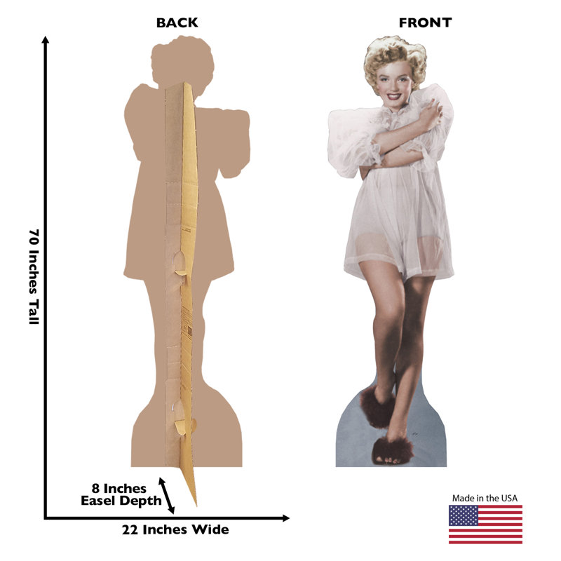 Marilyn Monroe Lifesize 70'' White Cardboard Standup Poster