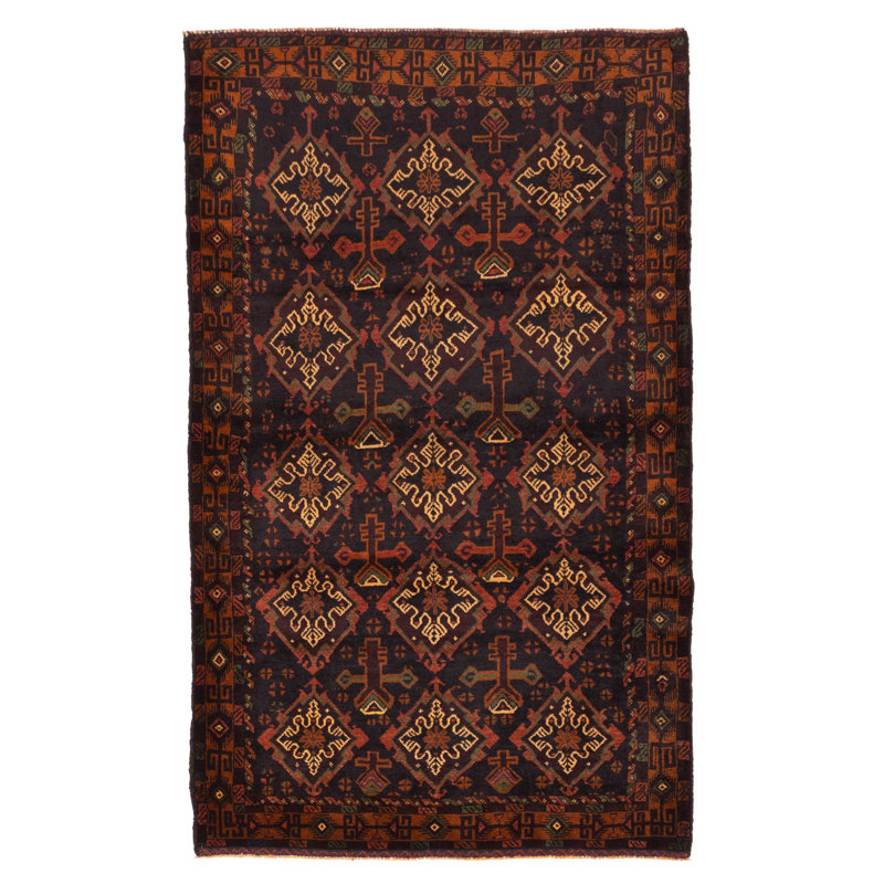 Tapis bleu marine Teimani 4 pi 2 po x 6 pi 11 po