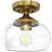 Semi Flush Mount Ceiling Light with Glass Shade-2082343581