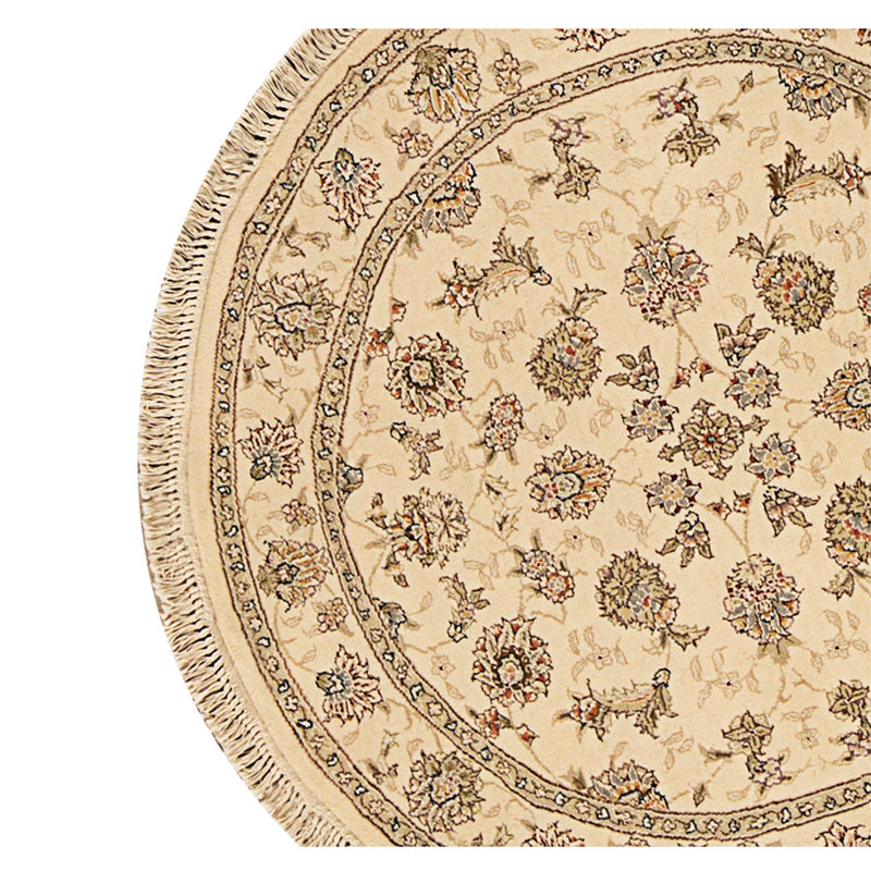 High-Quality Hand-Knotted Ivory Area Rug