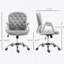 Chaise de bureau, chaise de bureau capitonnée à boutons avec accoudoirs rembourrés, hauteur réglable et roulettes pivotantes
