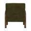 Chaise d'appoint en velours avec accoudoirs arqués en bois